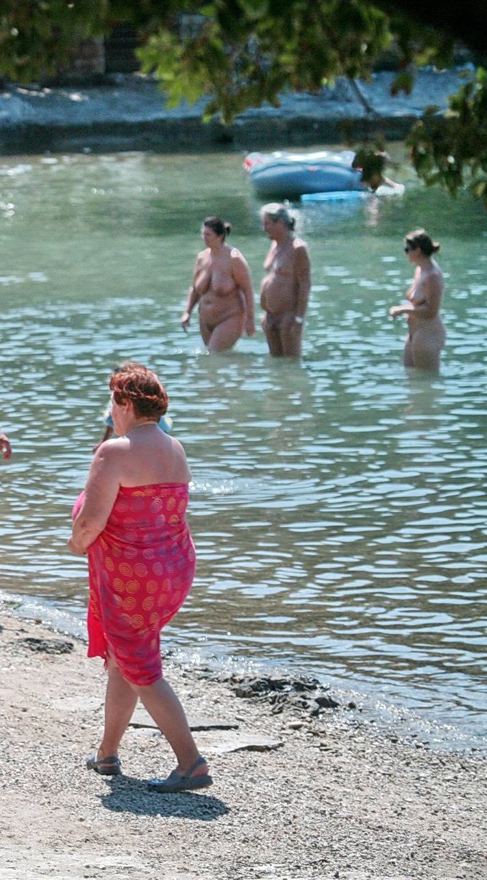 Naturist Teens By the Water Shore Play - 1